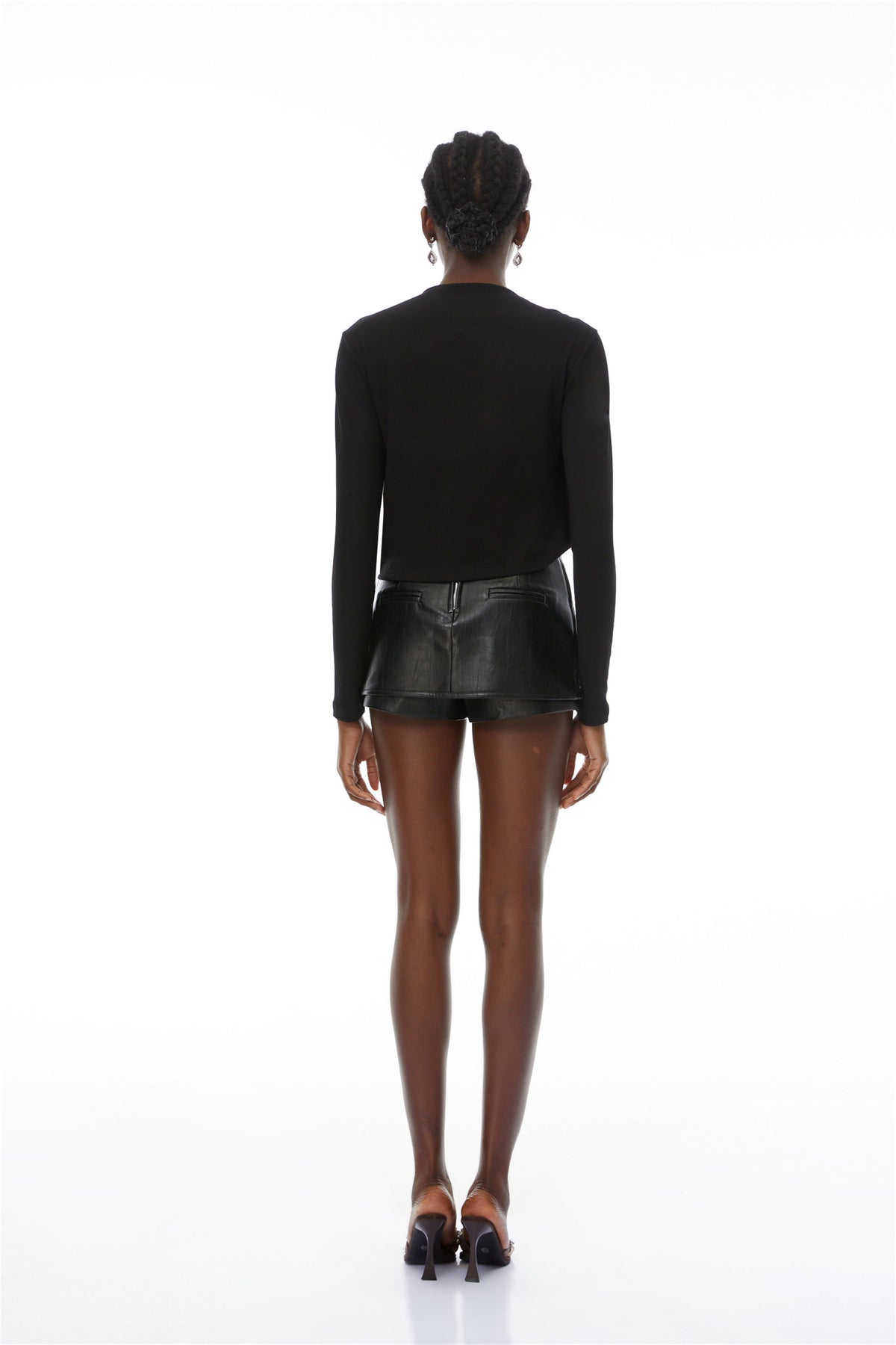 Regina Black Asymmetrical Design Knit Top (Final Sale)
