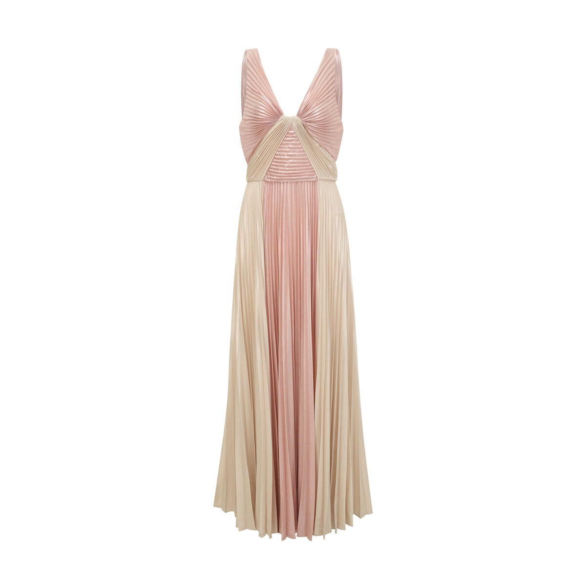Shiema high-shine pleated dress
