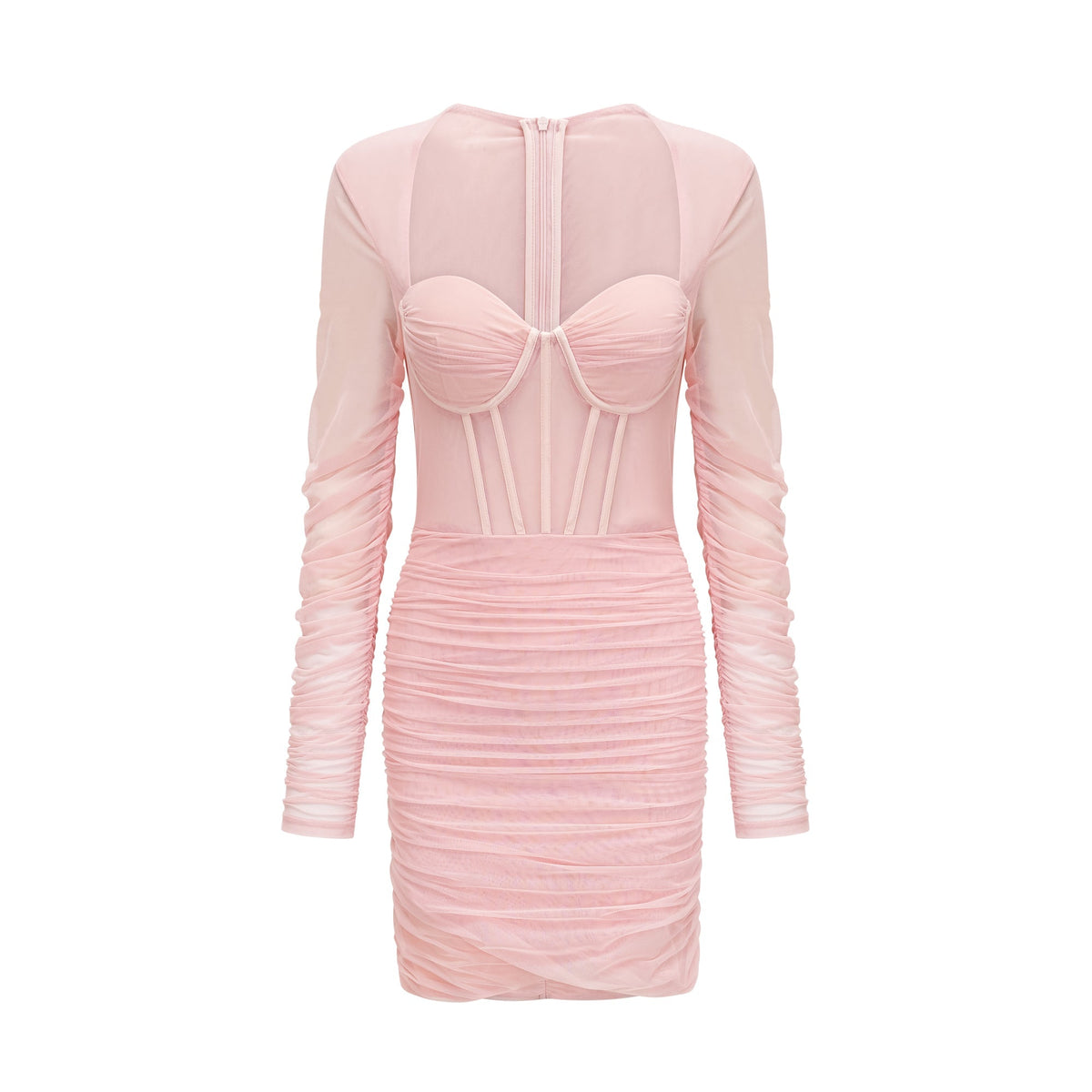 Marie long-sleeved mesh dress - Pink