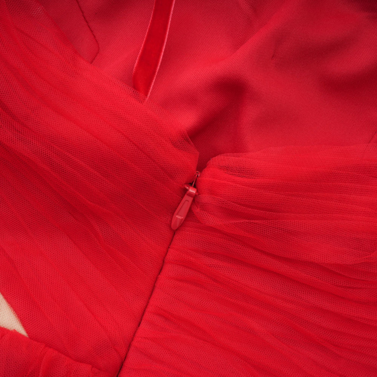 Victoire tulle-panelled midi dress