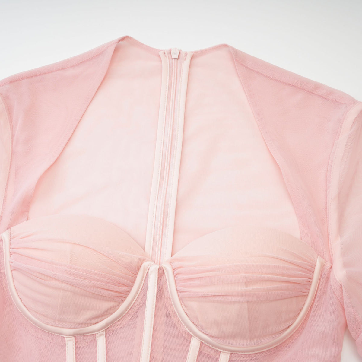Marie long-sleeved mesh dress - Pink