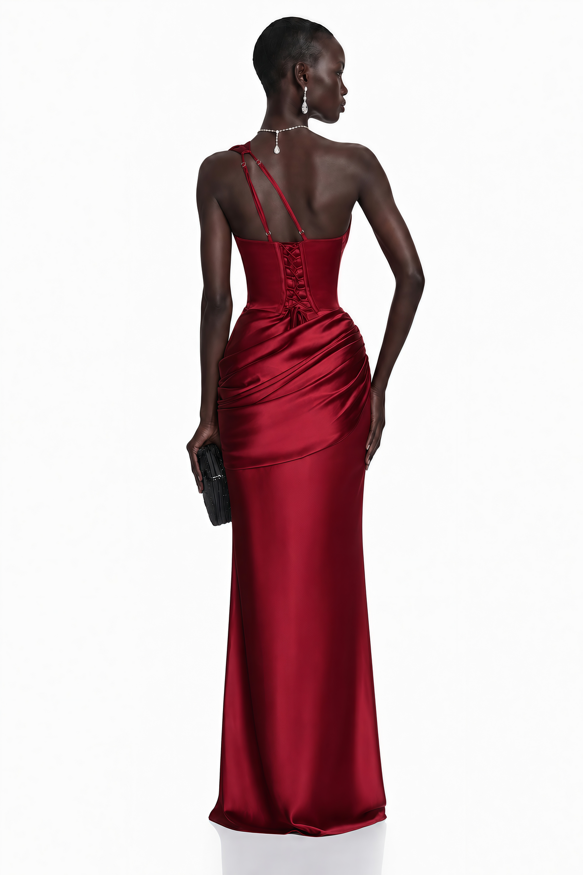 Seraphina Red One Shoulder Cut-Out Maxi Dress