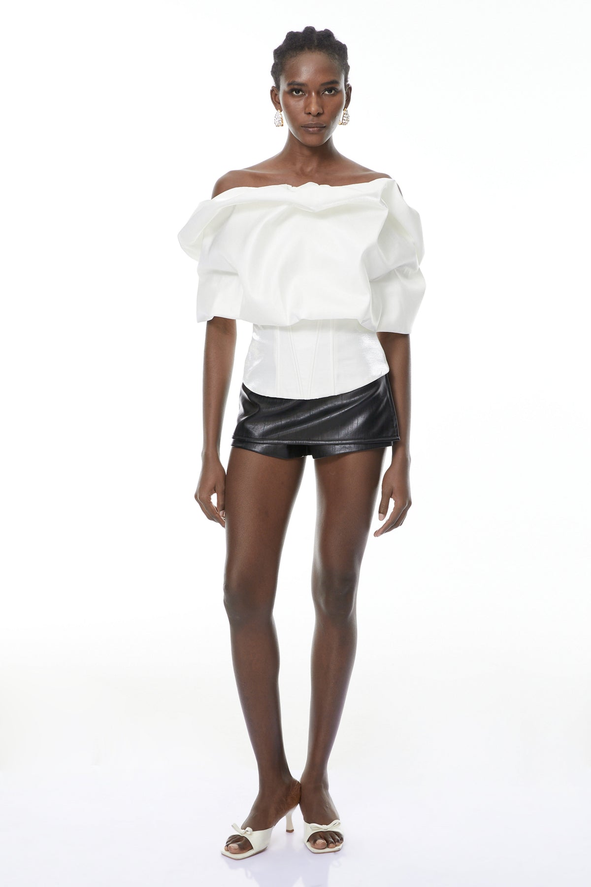 Ondina White Off Shoulder Bubble Top