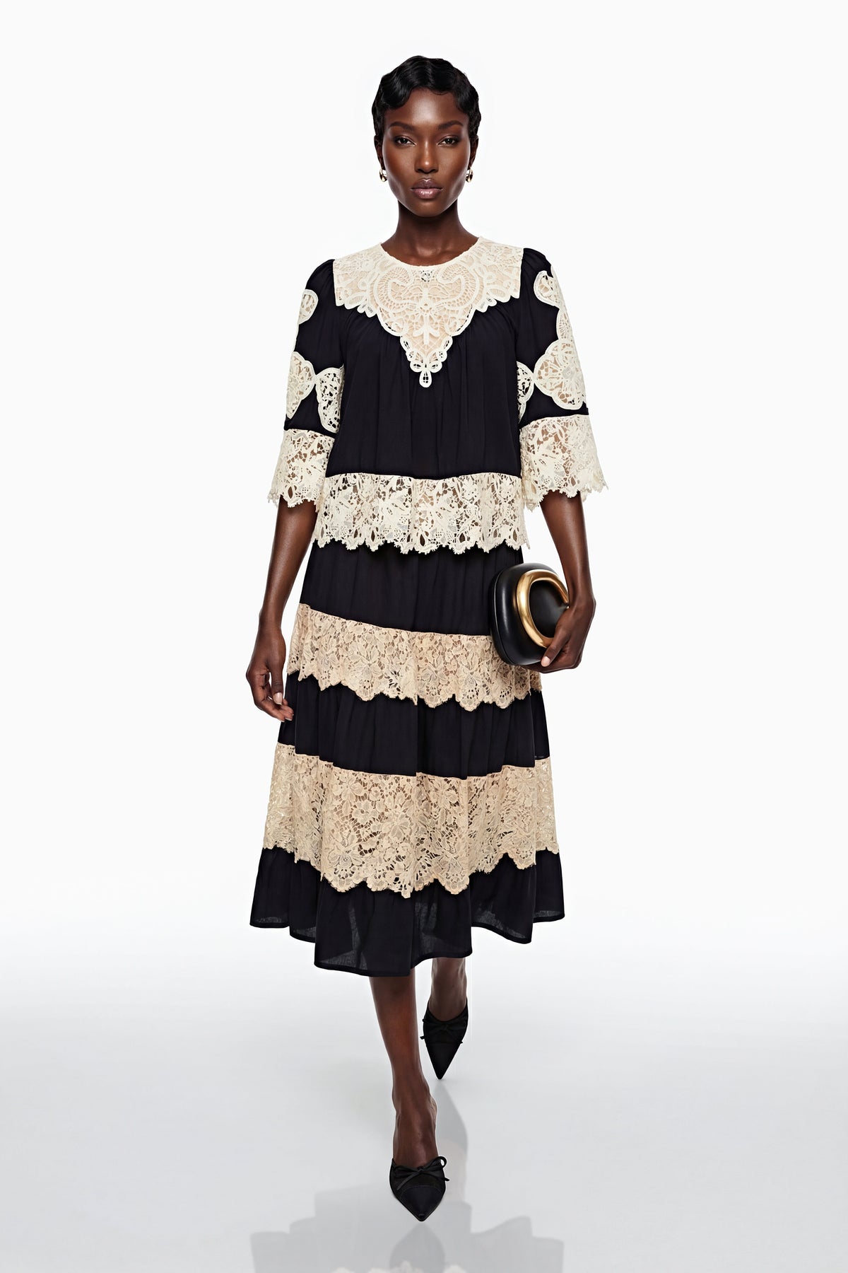 Stella Black Floral Lace Top
