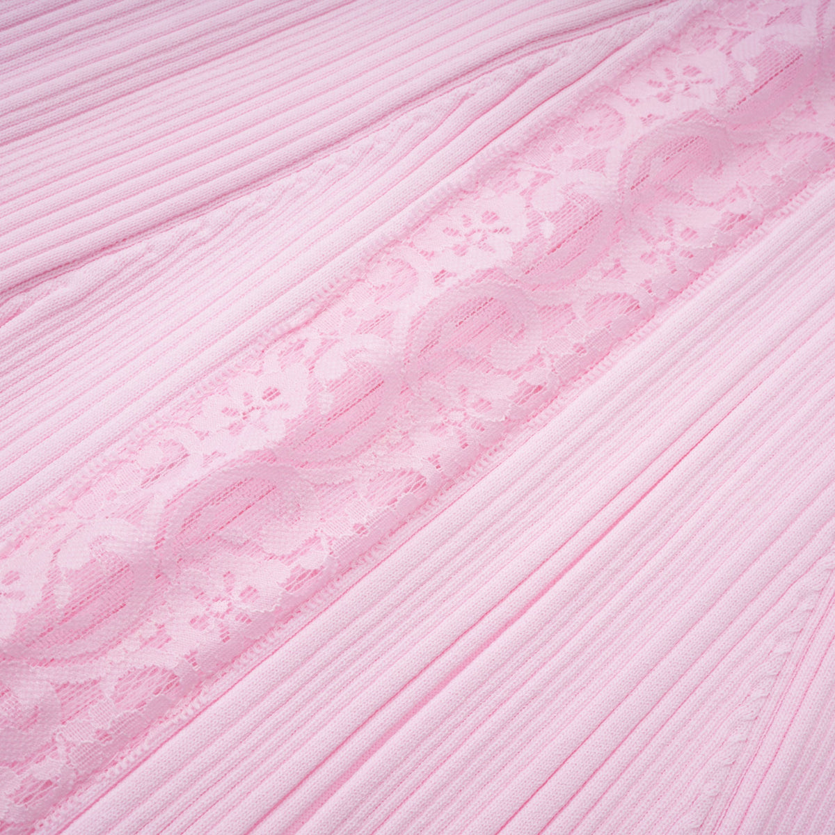 Thalya Pink Lace Trim Knit Midi Dress (Final Sale-US Only)