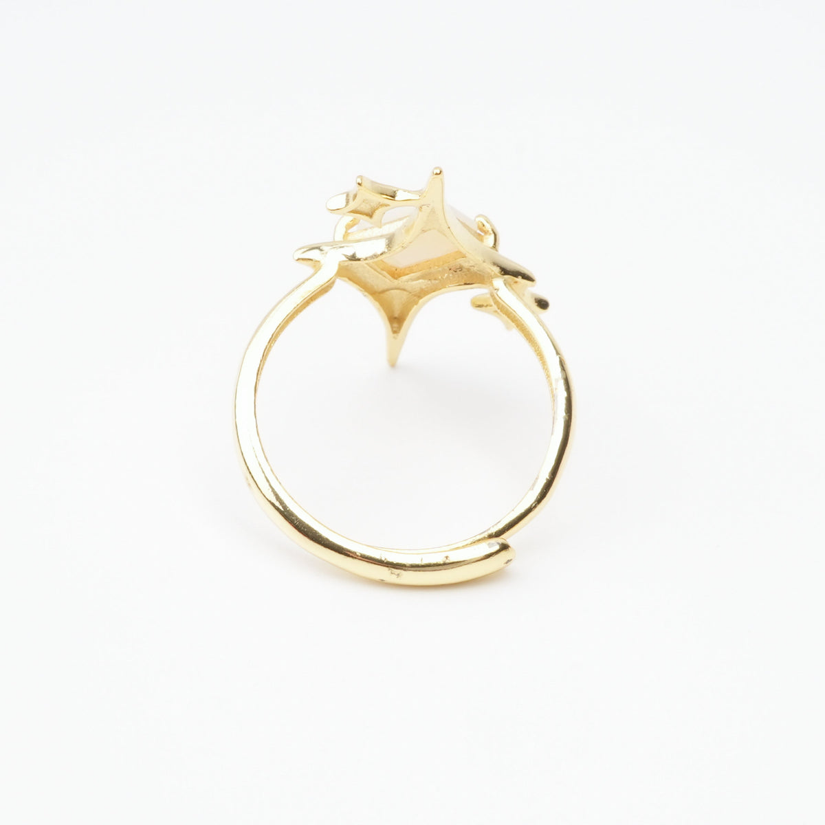 Valentina White Gemstone Star Sparkle Gold Tone Sterling Silver Ring