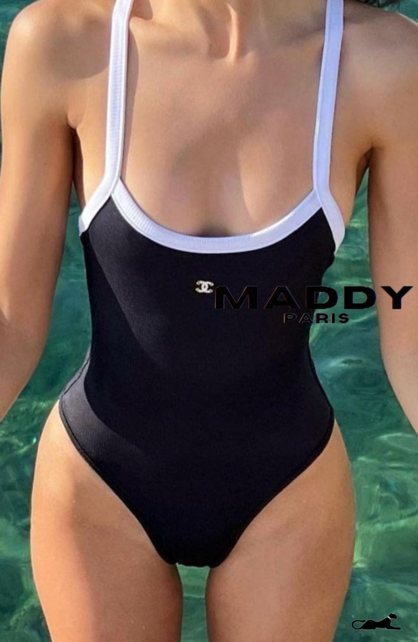 CHANTELLE RIBBED STRETCH ONE-PIECE SWIMSUIT – BLACK -