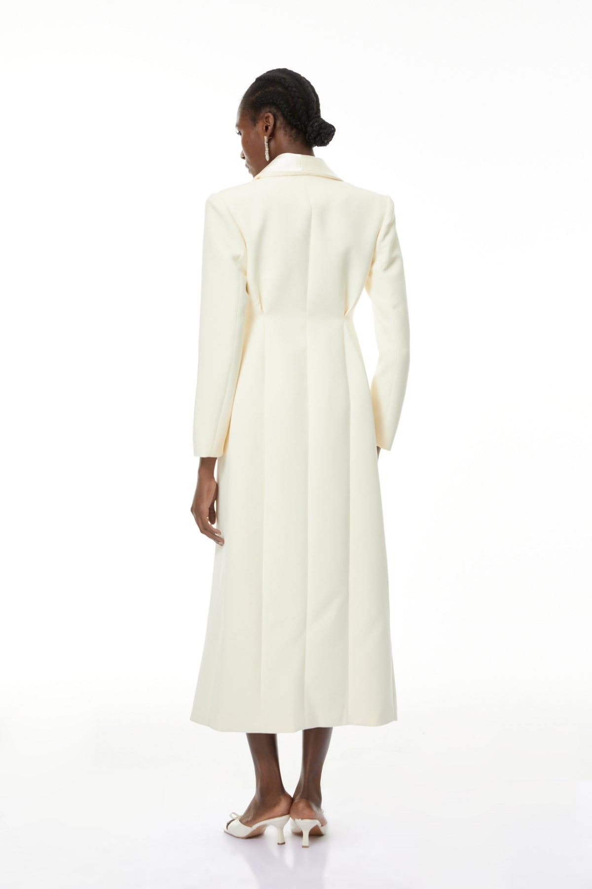 Yvonne Neutrals Crystal-buttoned Coat