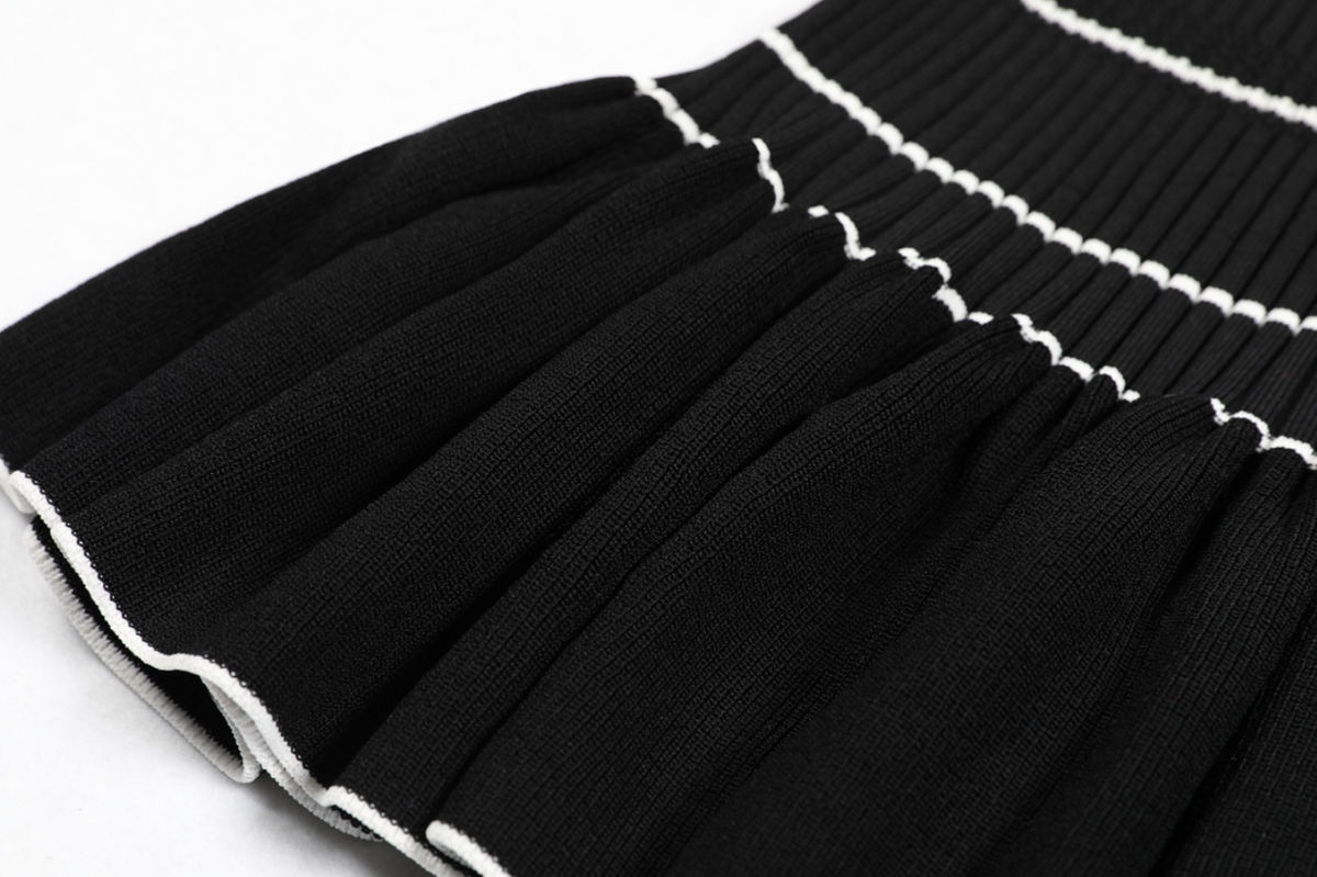 SANDRO ELINE KNIT MIDI DRESS - BLACK