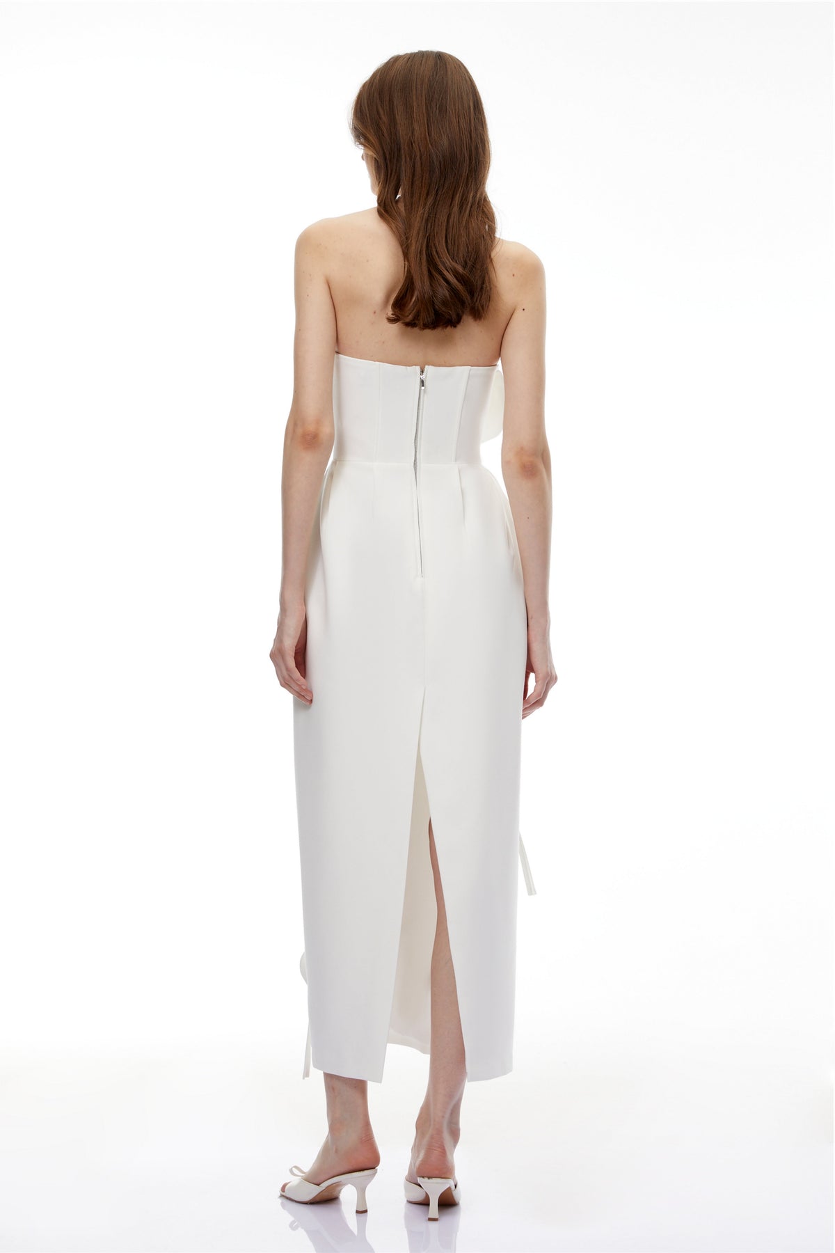Zadie White Maxi Dress with 3D Petals