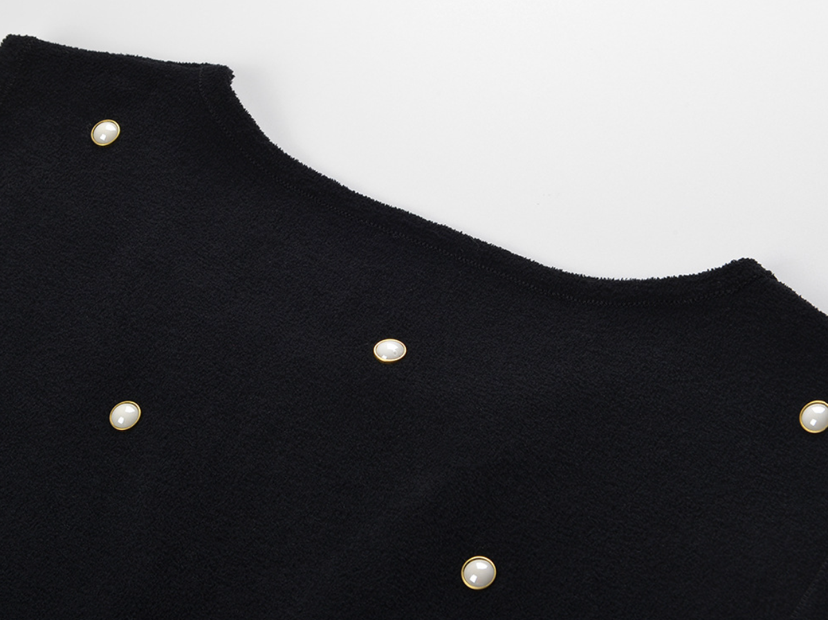 SANDRO GINEVRA  EMBELLISHED CREPE MINI DRESS - BLACK