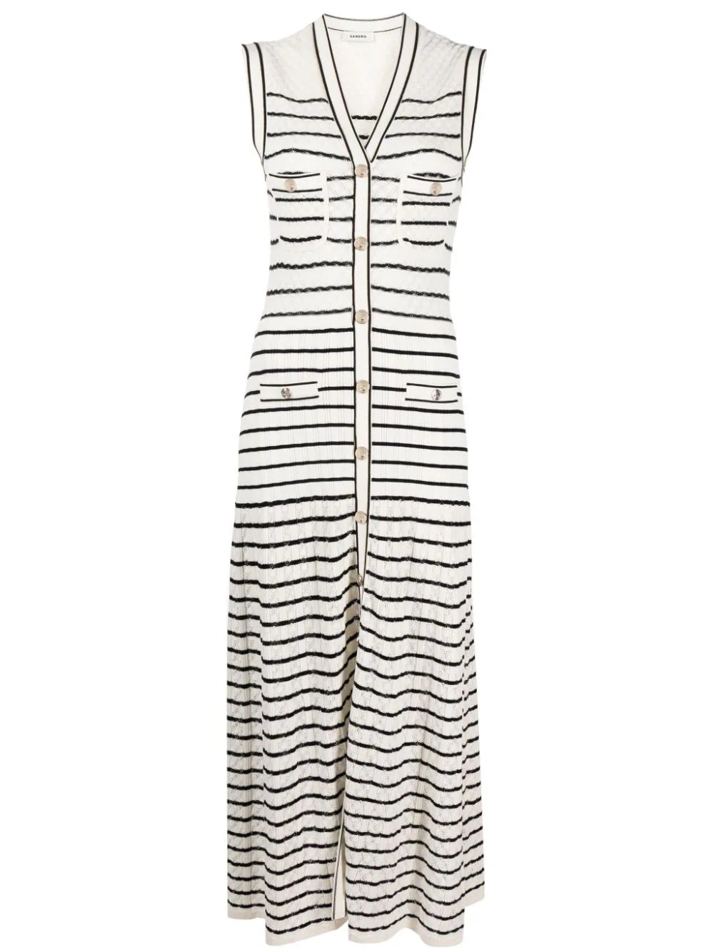 MADDY PARIS striped midi dress - White