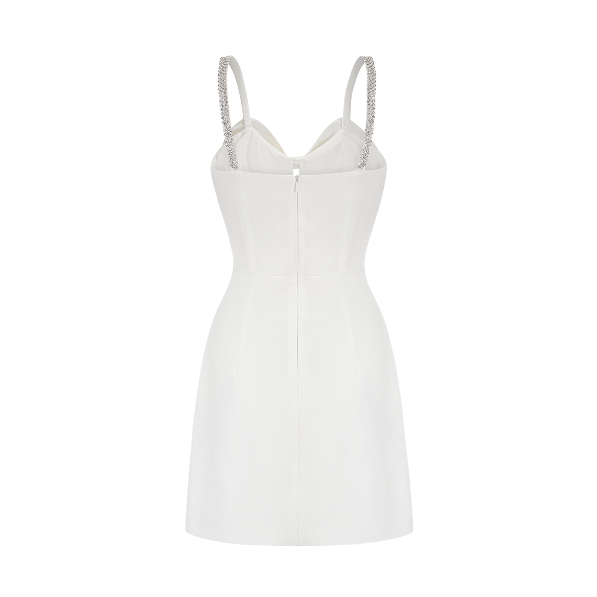 Anastasia white crystal-embellished mini dress
