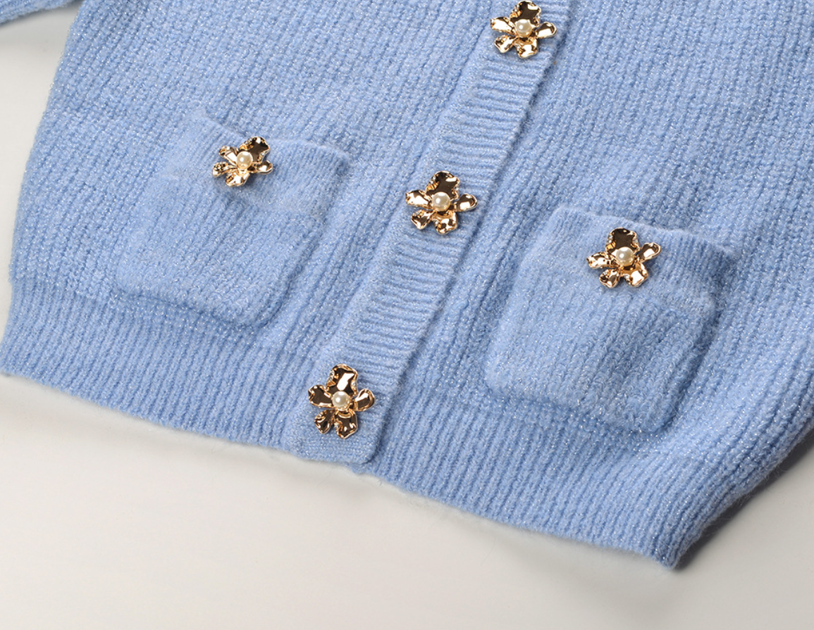 ISABELLA CASHMERE MIDI SKIRT SET – BABY  BLUE