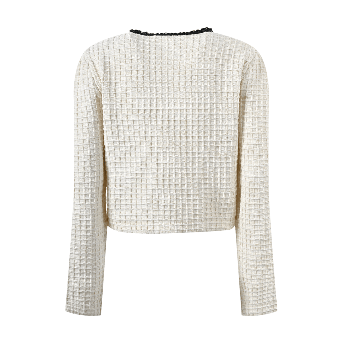 Audrey white waffle-knit jacket & skirt matching set