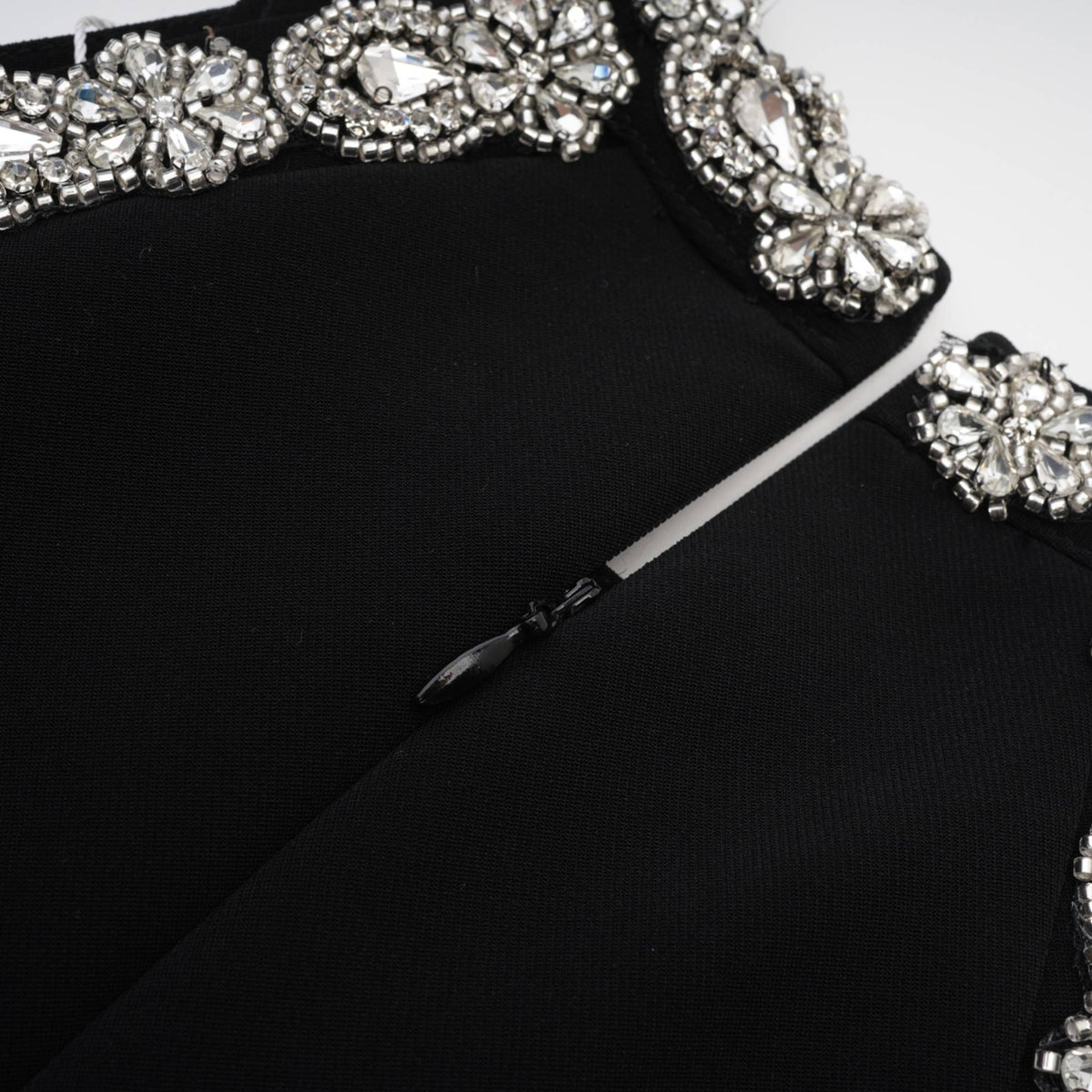 Babette Black Crystal Embellished Mini Dress (Final Sale-US Only)