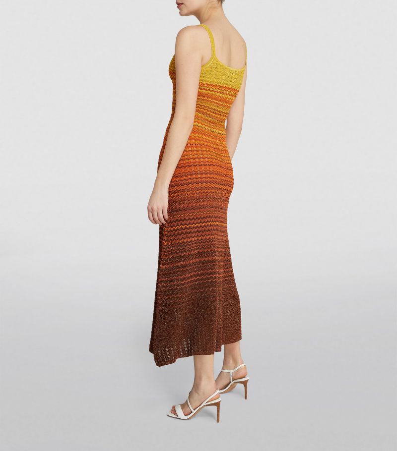 MADDY PARIS  Gradient Knitted Maxi Dress sunset