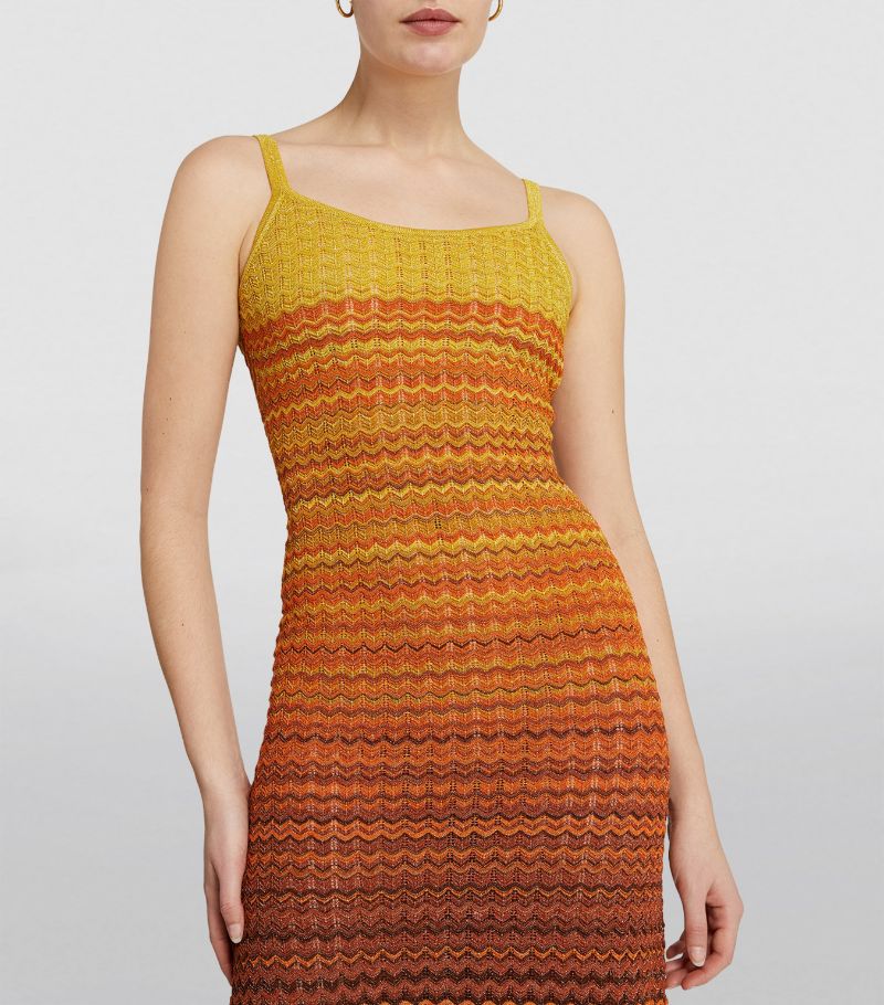 MADDY PARIS  Gradient Knitted Maxi Dress sunset