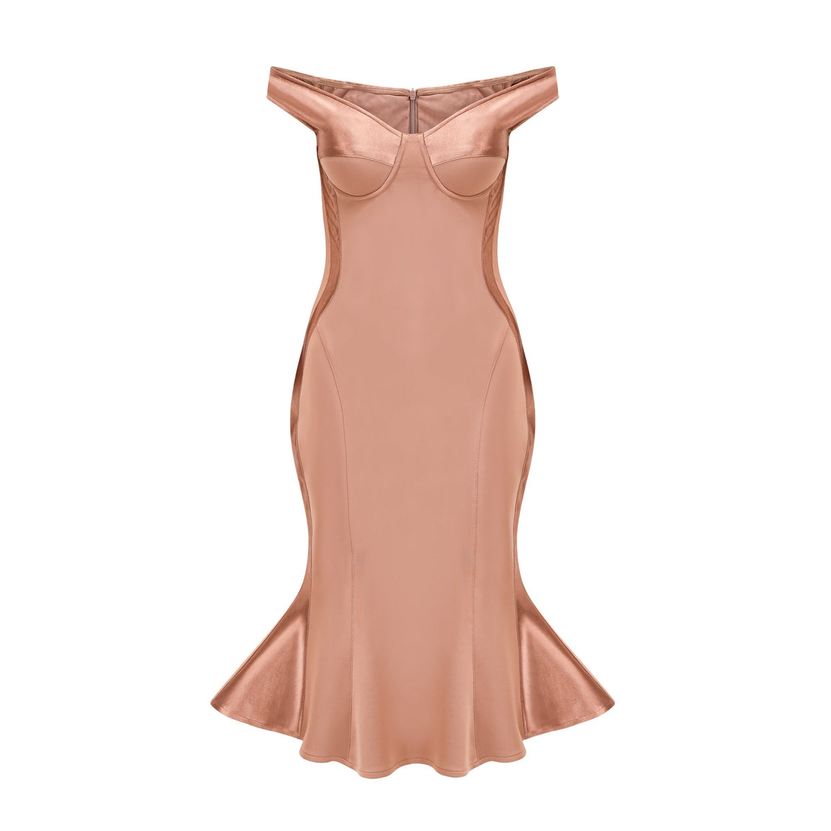 Clémence bustier-style fitted midi dress