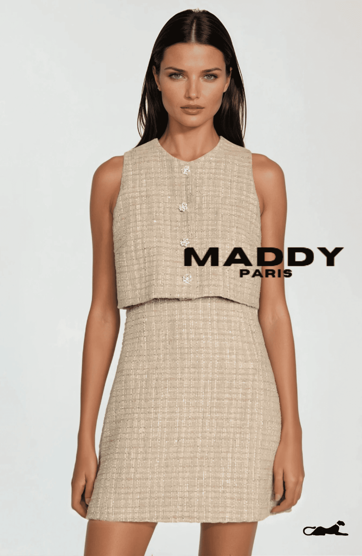 MADDY PARIS GISELLE BOUCLÉ TWEED MINI DRESS SET  - Gold