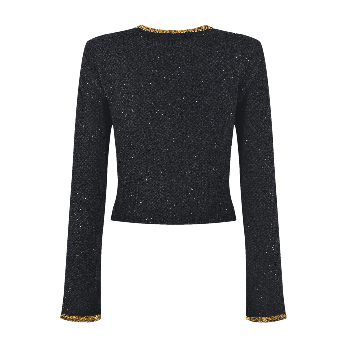 Ariane black sequined tweed jacket & skirt matching set