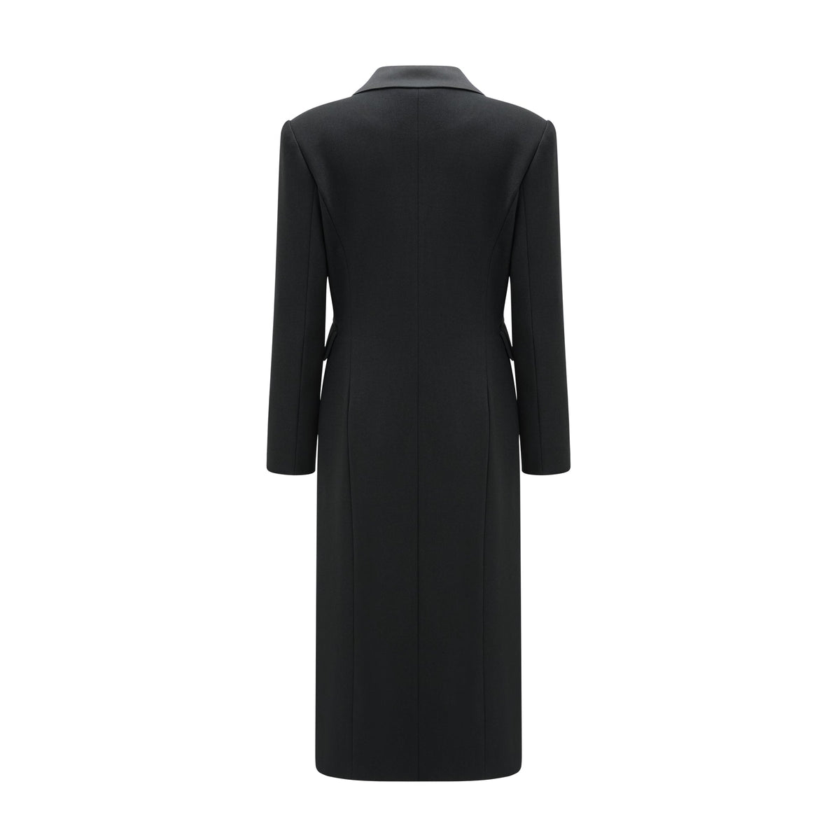 Eithne black double-breasted long coat