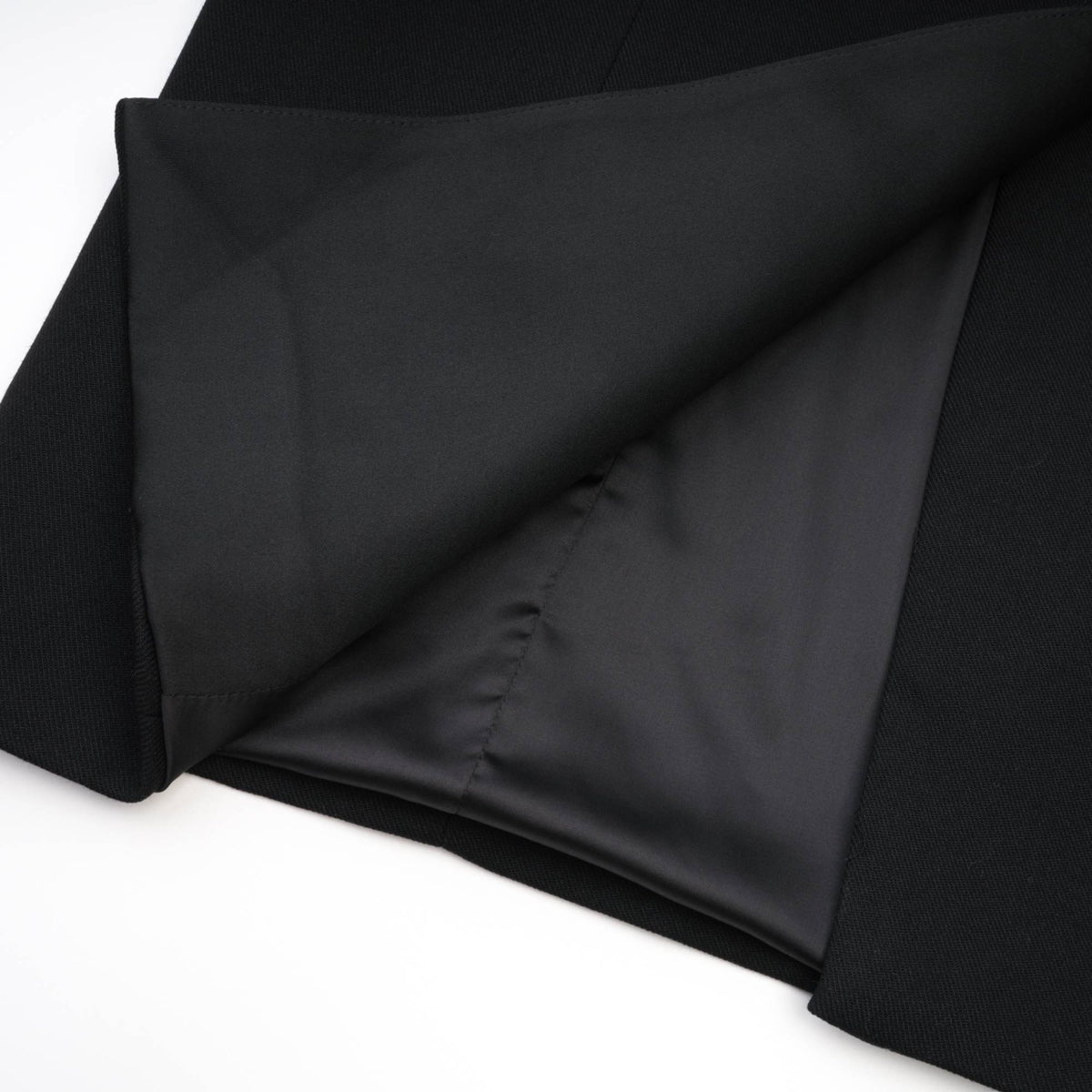 Eithne black double-breasted long coat