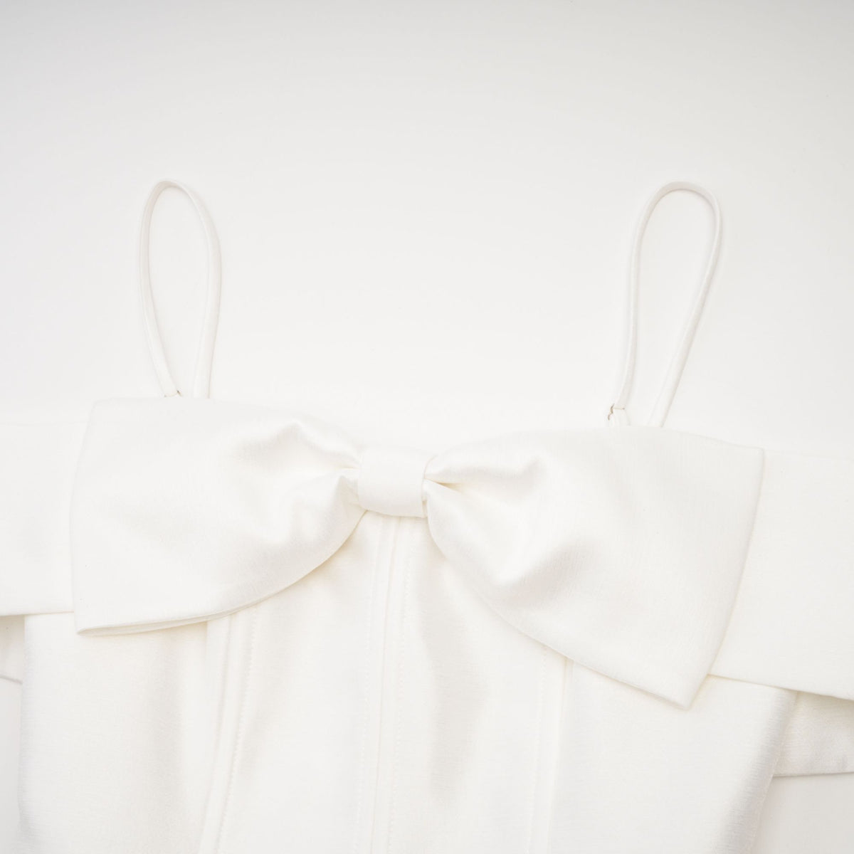 Elva white bowknot flared mini dress