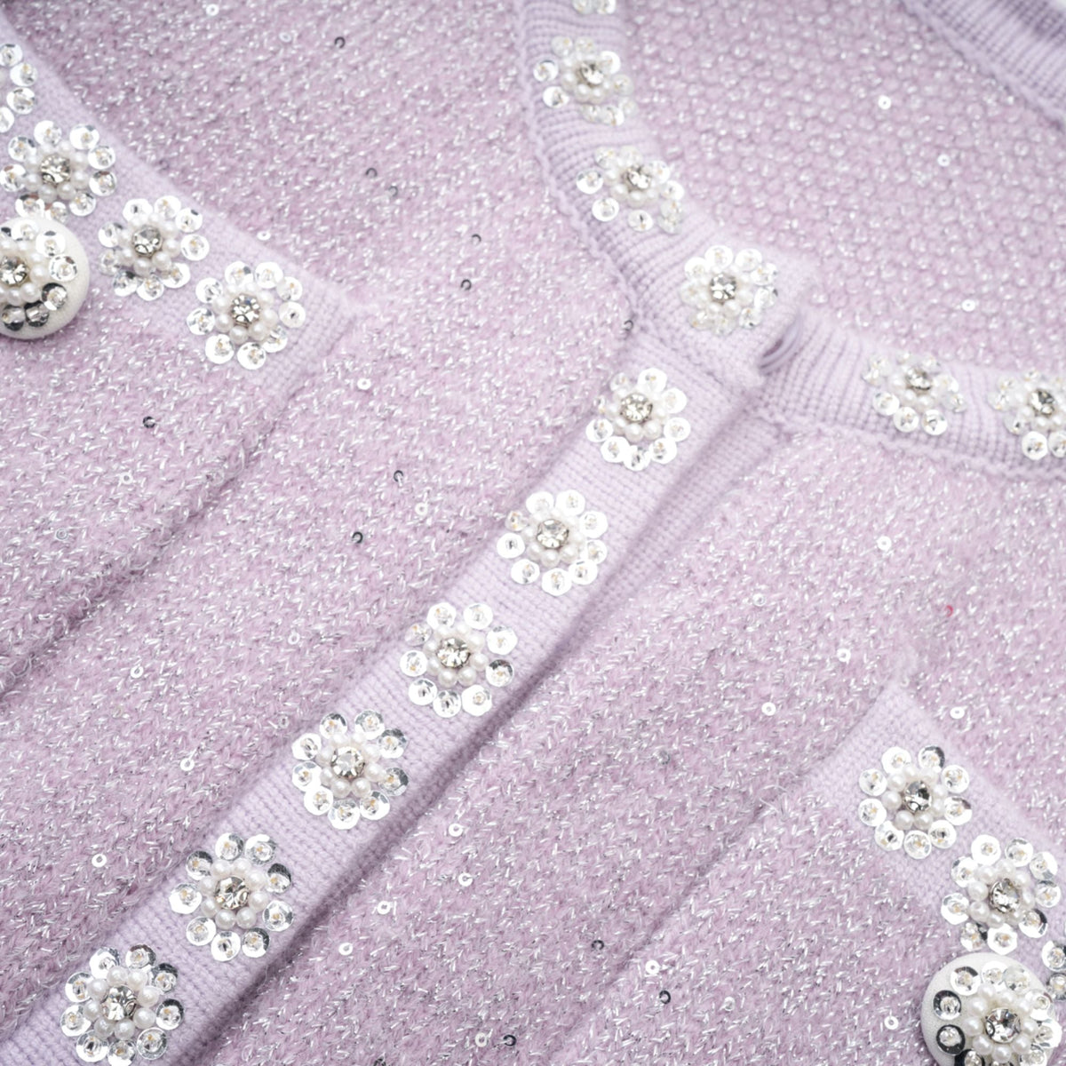 Fabienne purple sequin-detail jacket & skirt matching set
