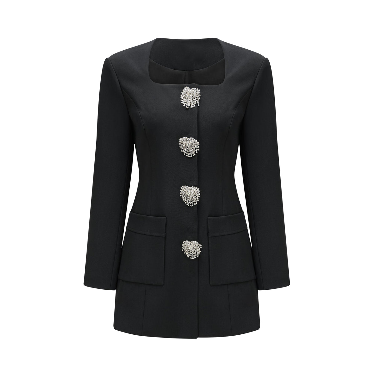 Fionnghuala Black Crystal Embellished Mini Dress (Final Sale-US Only)