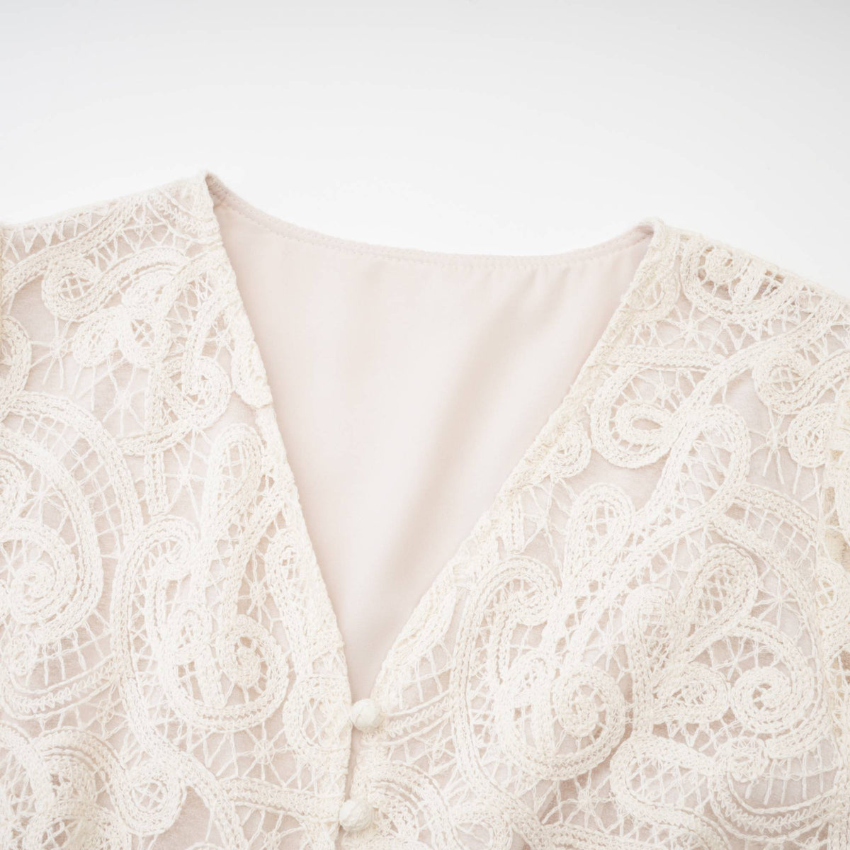 Galatea white lace long-sleeve dress