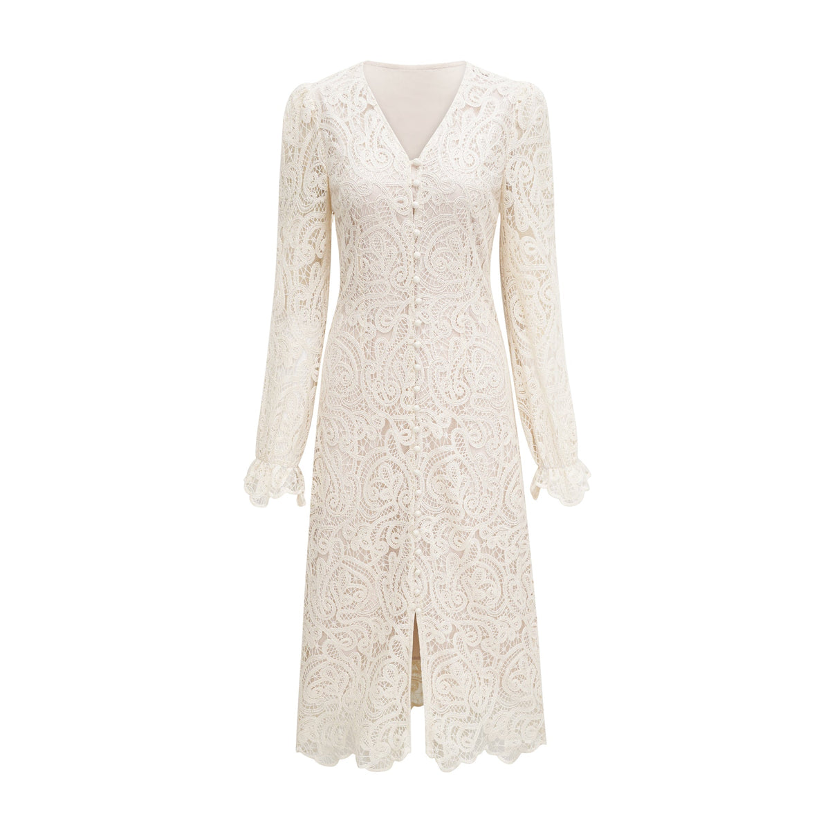 Galatea white lace long-sleeve dress (Final Sale-US Only)