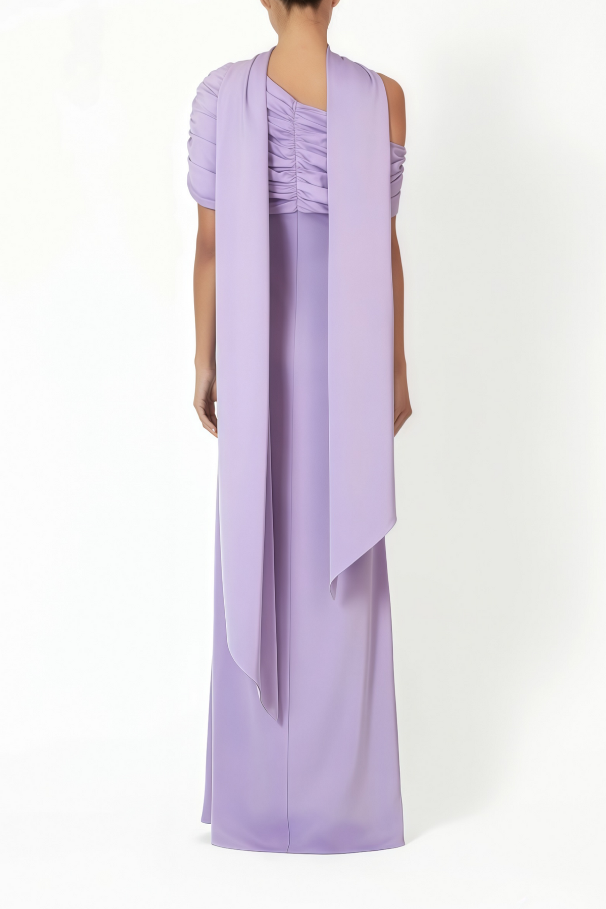 Benedetta Lilac One Shoulder Satin Maxi Dress