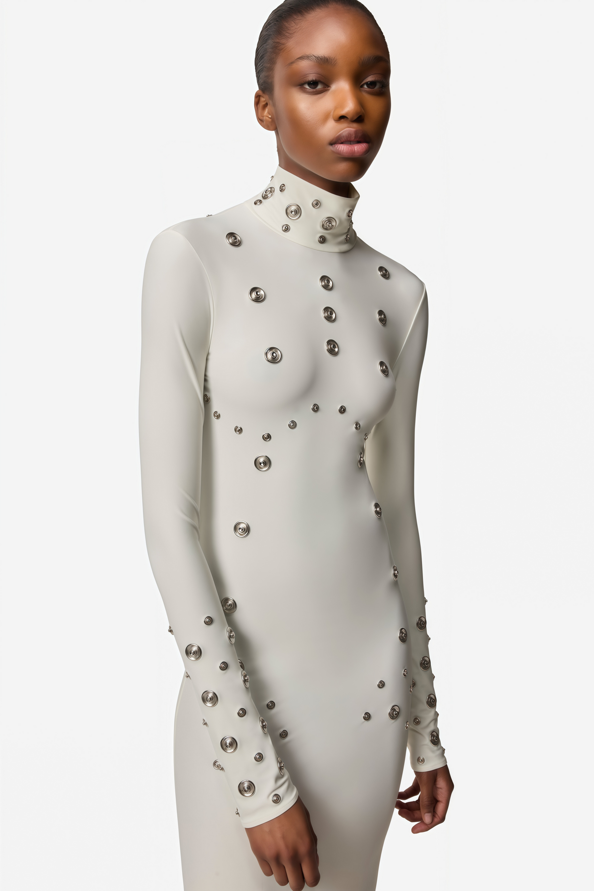 Yasmine High Neck Studded Maxi Dress