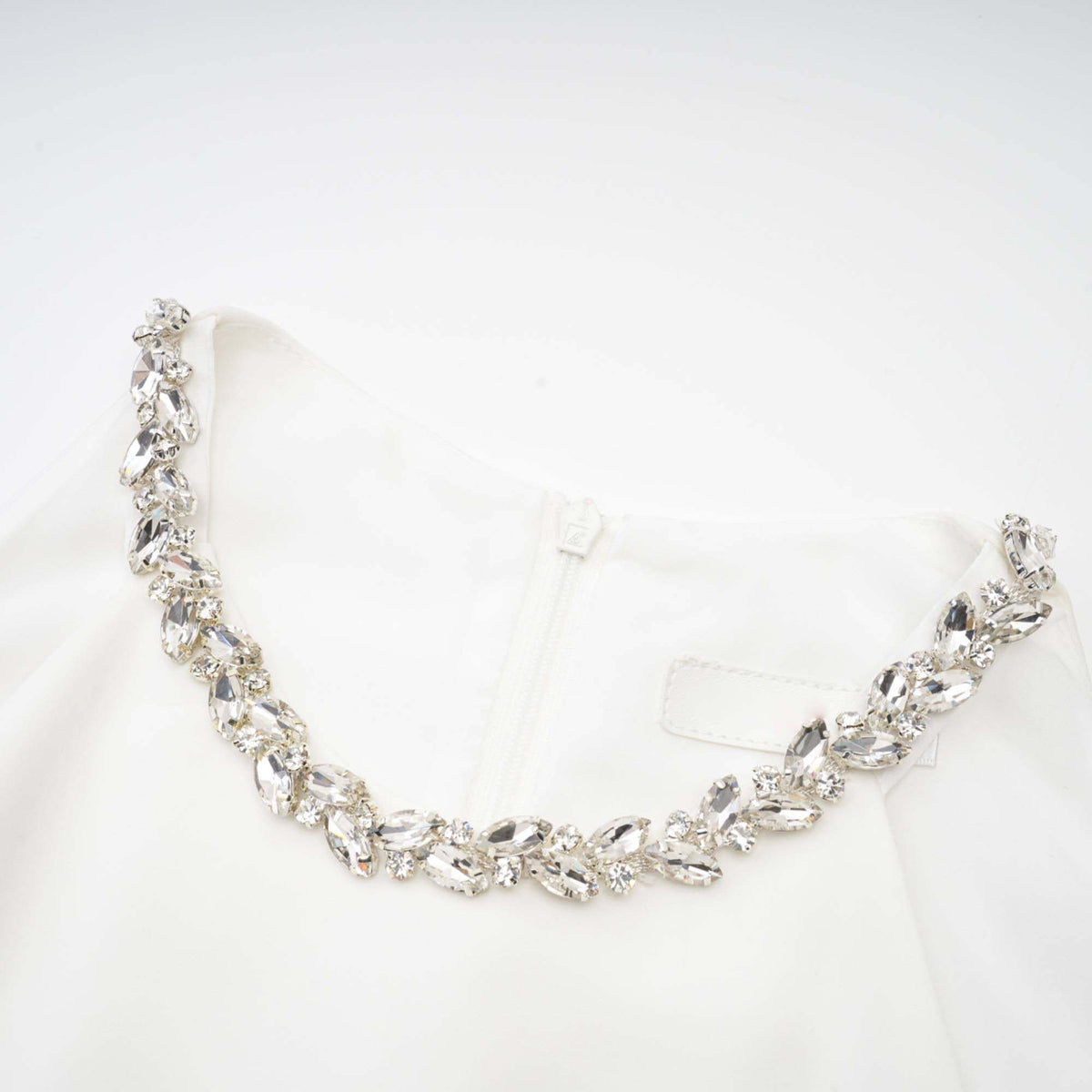 Inès white crystal-embellished midi dress