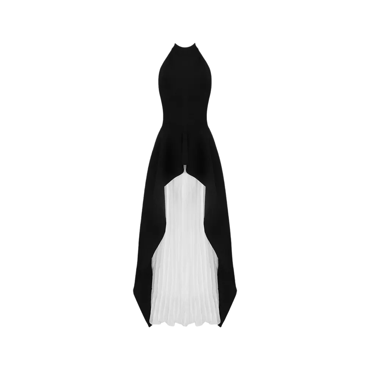 Inés halterneck layered long dress
