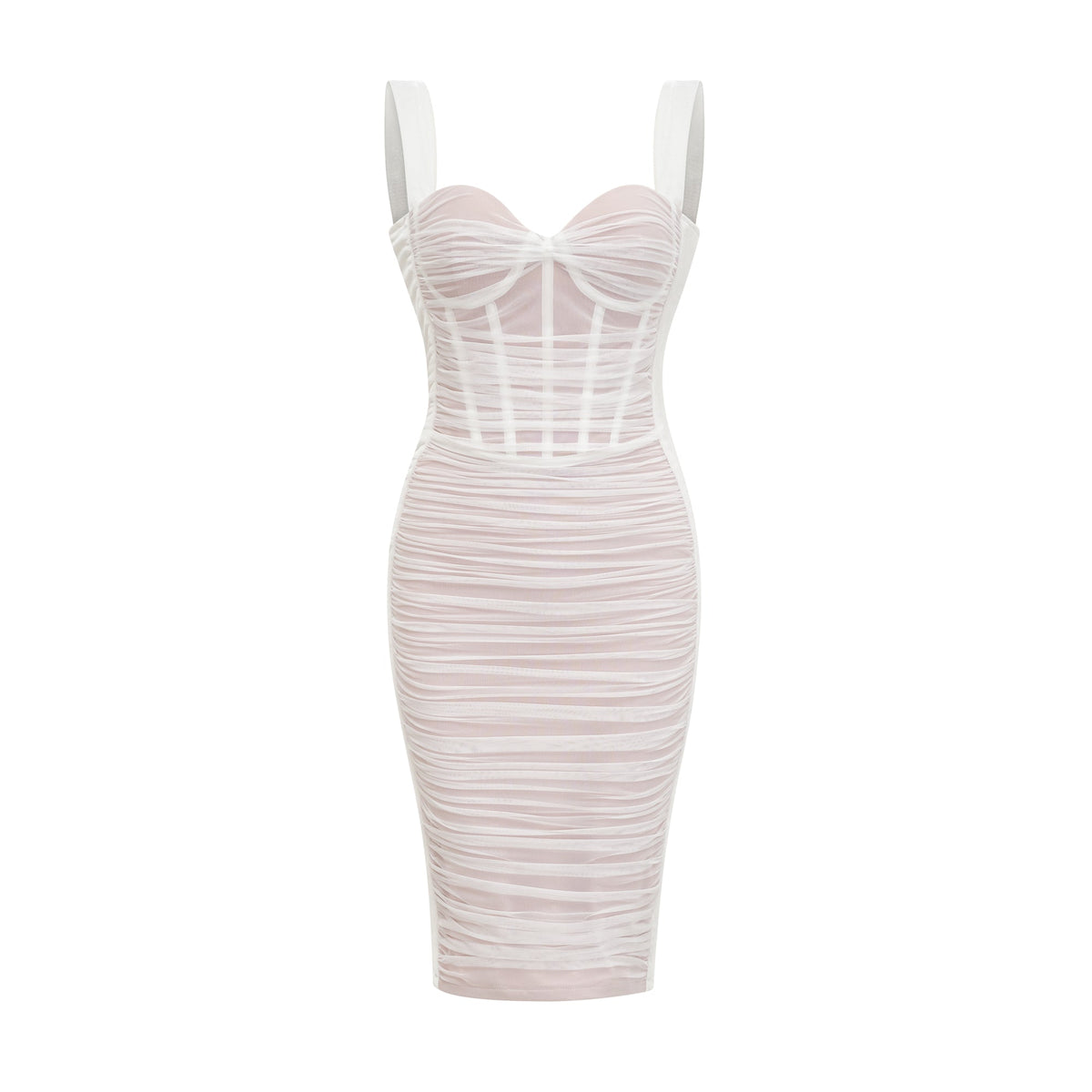 Kéfera white mesh midi dress