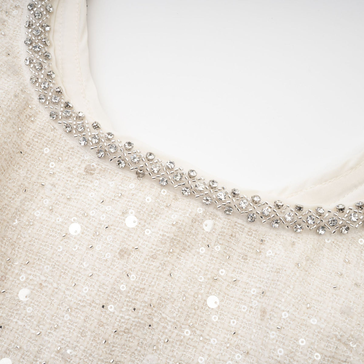 Manon white tweed sequined mini dress