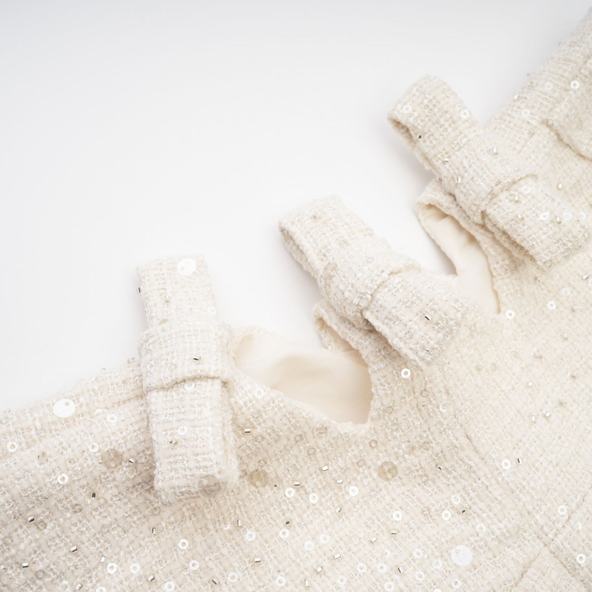 Manon white tweed sequined mini dress