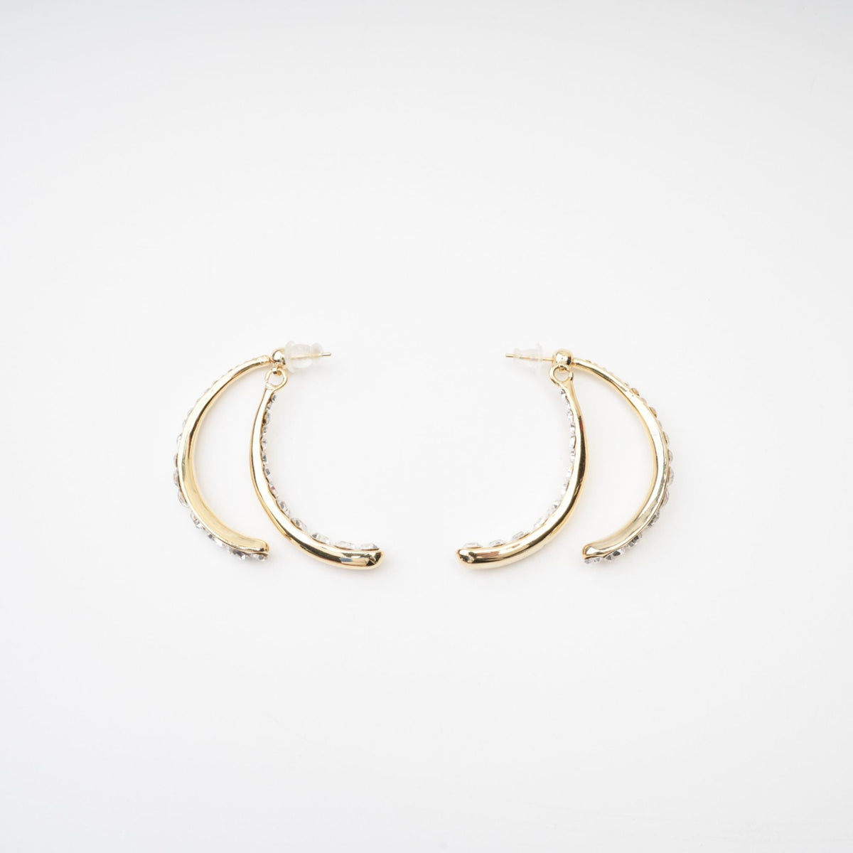 Mathilde embellished curve-edge earrings