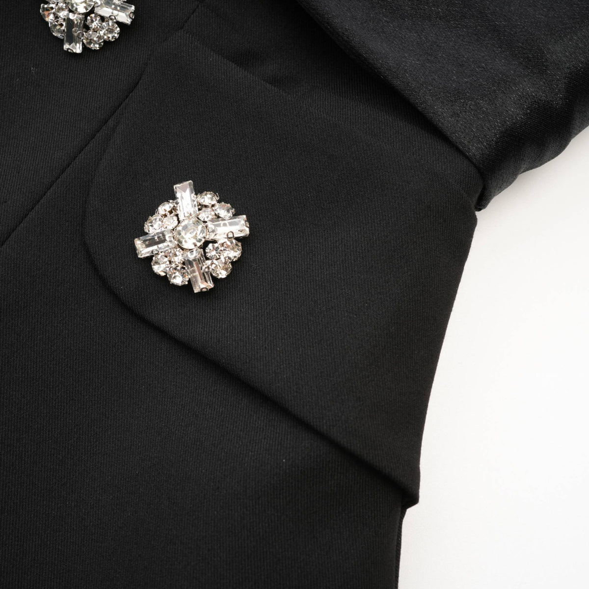 Mealla black crystal-button flared mini dress ( Final Sale-US Only)