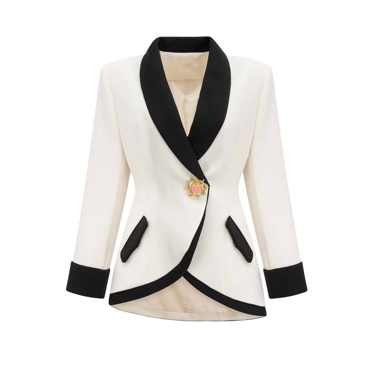 Vespera contrast colours jacket & skirt matching set