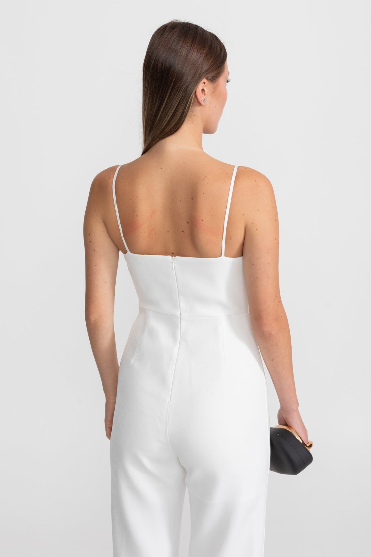 Wing Detail Jumpsuit – White & Black