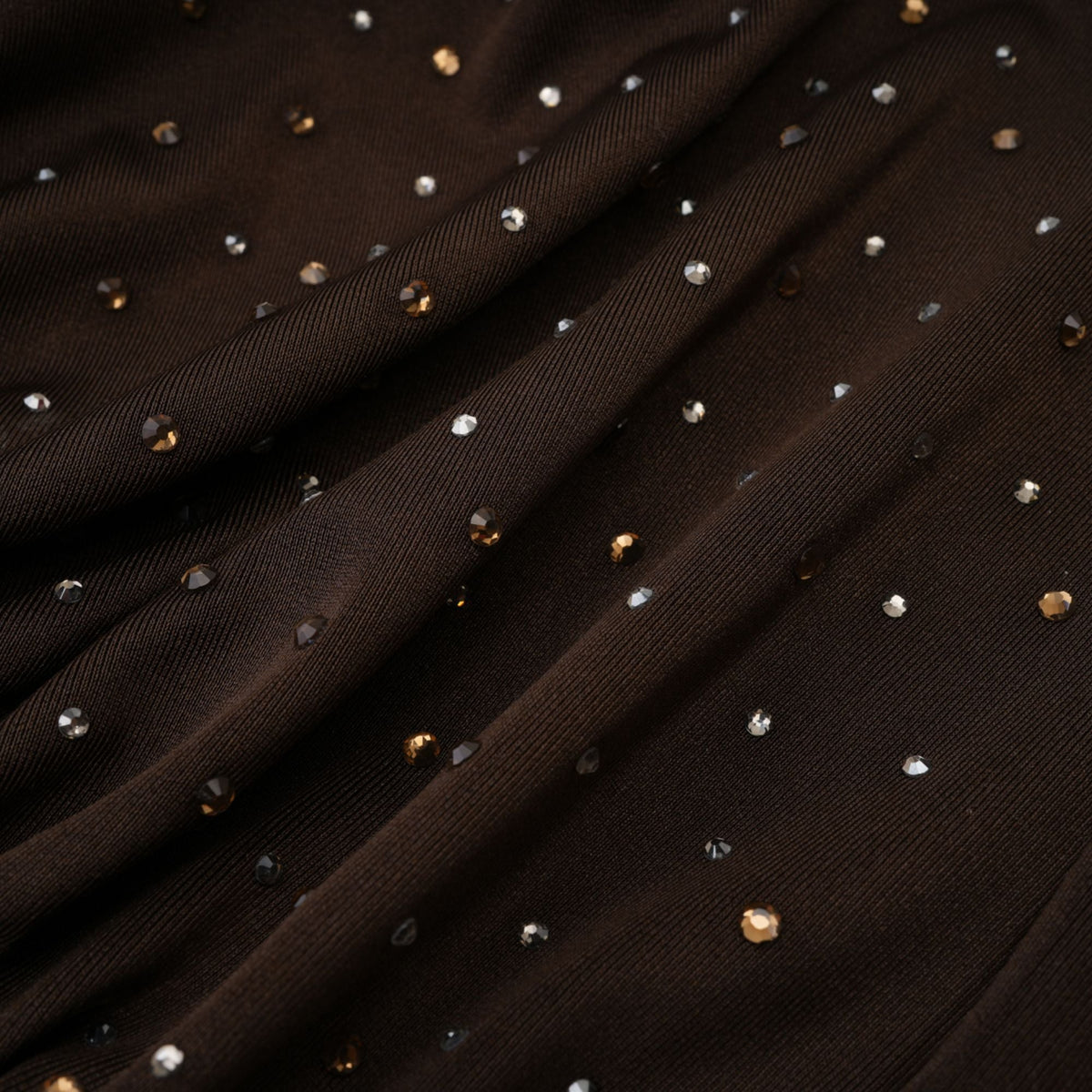 Rose-Suzette brown crystal-embellished bodysuit