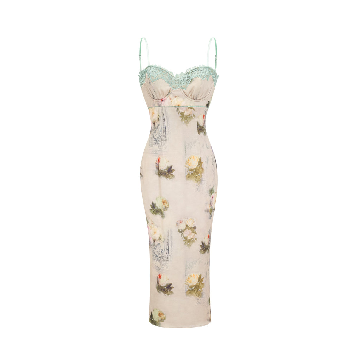 Sanne floral-print lace-trim midi dress (Final Sale-US Only)