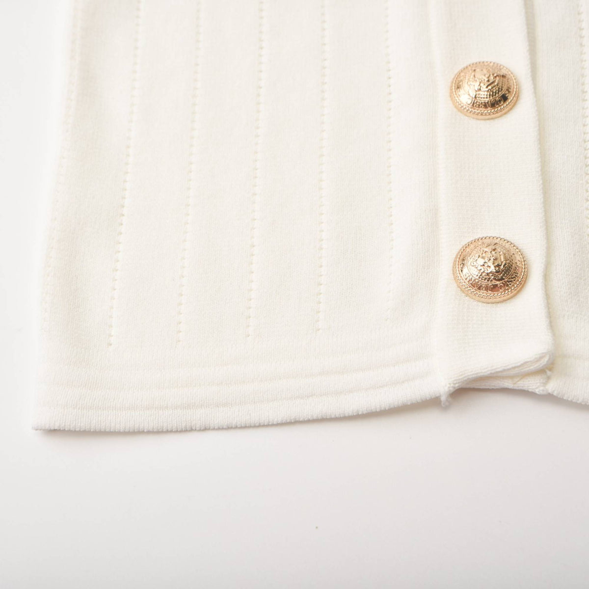 Button detailing knitted top & skirt matching set