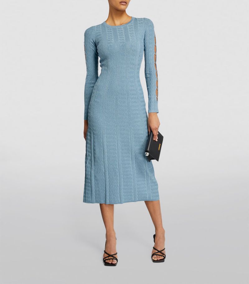 SANDRO Knit Midi Dress - Blue