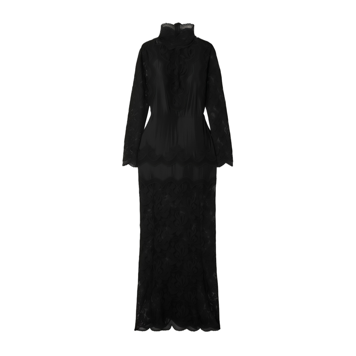 Airelle Black Satin Panel Lace Maxi Dress (Final Sale-US Only)