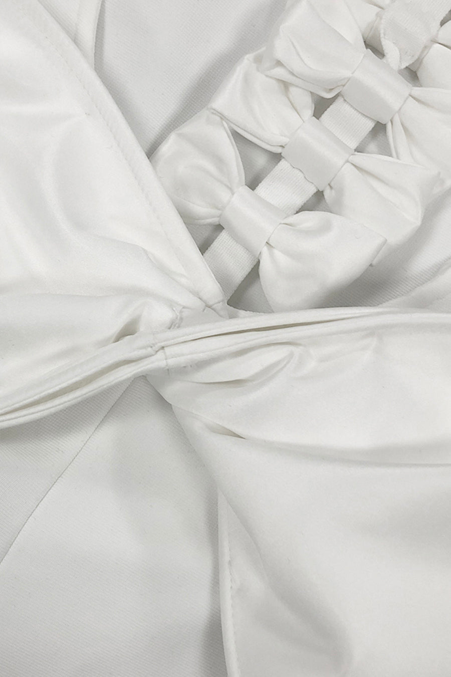 Elegant Dress With Back Bow Details - White