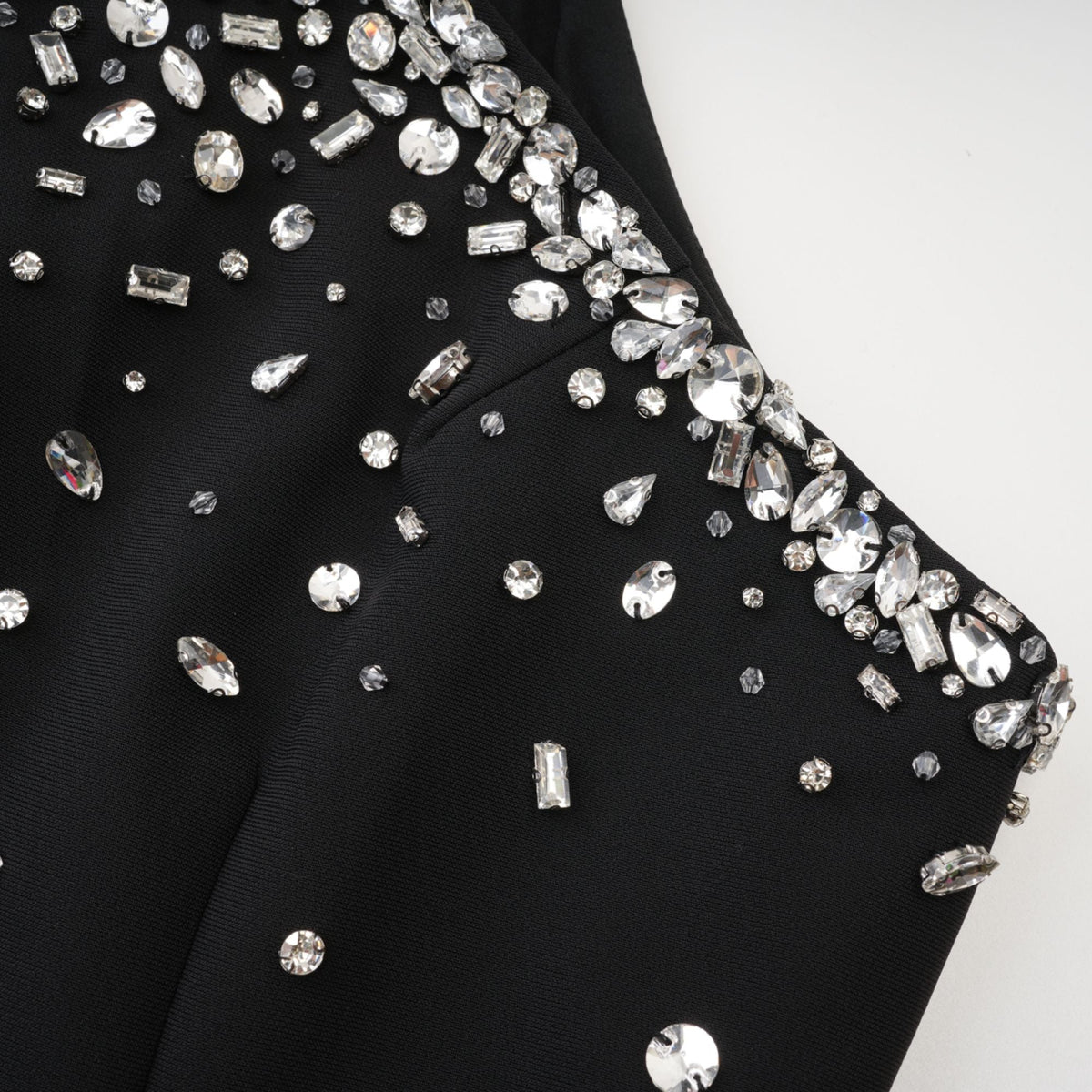 Xanthea black embellished mini dress